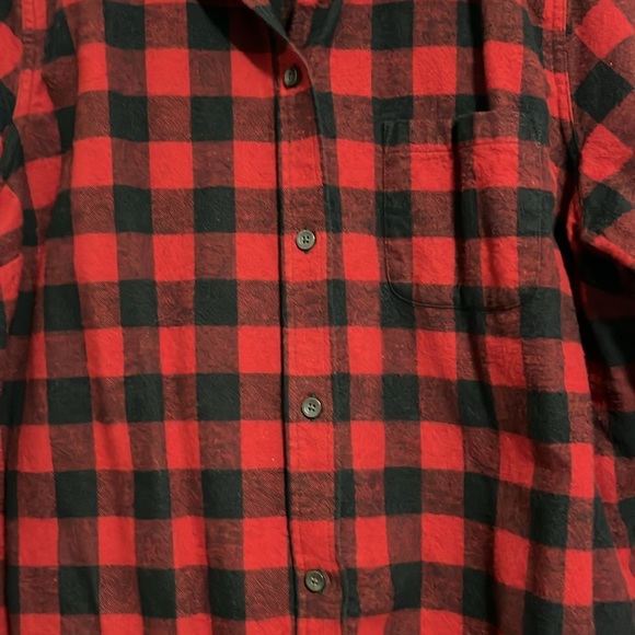 Womens LL Bean scotch plaid flannel shirt relaxed fit 1x. - Picture 3 of 6